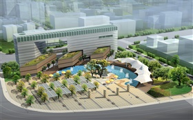 3D design, office and leisure area