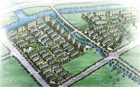 3D design, residential plans, buildings HD wallpaper
