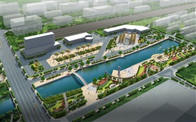 3D design, urban local area show HD wallpaper