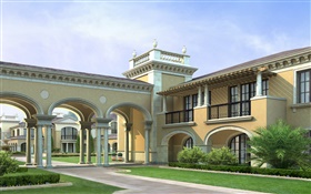 3D design, villas partial close-up