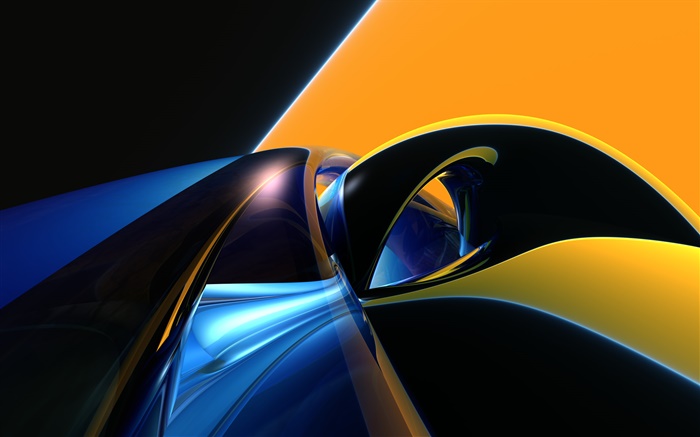 Abstract curve, orange, blue, black Wallpapers Pictures Photos Images