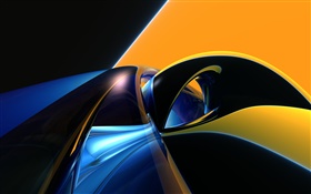 Abstract curve, orange, blue, black HD wallpaper