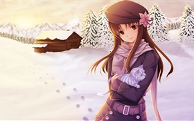 Anime girl in the winter