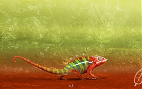 Artistic chameleon close-up HD wallpaper