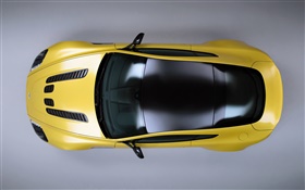 Aston Martin V12 Vantage S yellow supercar top view HD wallpaper