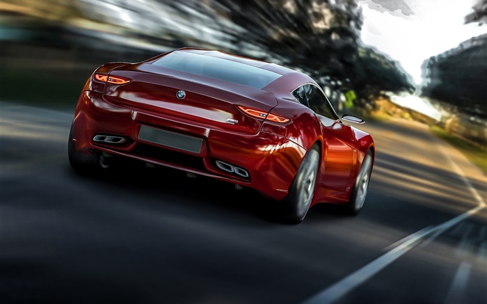 BMW M9 Radion Concept red car Wallpapers Pictures Photos Images