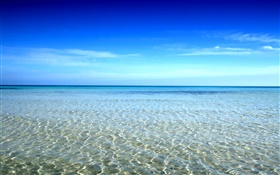Beautiful coast, sea water, blue sky