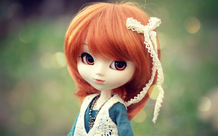 Beautiful red hair toy girl, doll Wallpapers Pictures Photos Images