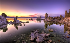 Beautiful sunset, dead sea, rocks HD wallpaper
