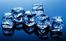 Blue ice cubes HD wallpaper