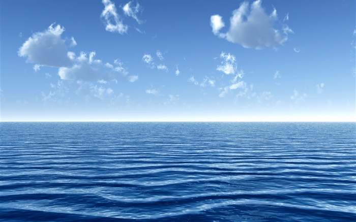 Blue sea, clouds, sky Wallpapers Pictures Photos Images