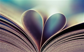 Book, page, love hearts HD wallpaper