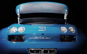Bugatti Veyron 16.4 blue supercar rear view
