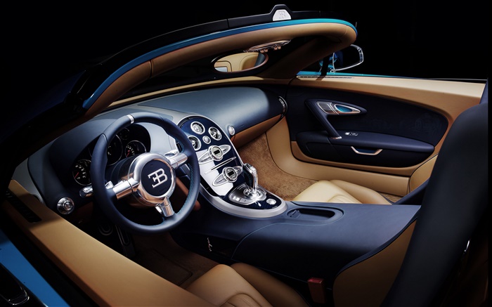 Bugatti Veyron 16.4 supercar interior close-up Wallpapers Pictures Photos Images