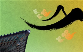 Chinese ink art, sky clouds HD wallpaper