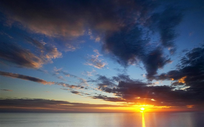 Clouds, sky, sea, sunrise Wallpapers Pictures Photos Images