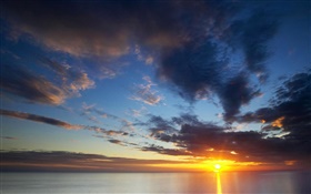 Clouds, sky, sea, sunrise