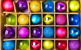 Colorful festive balls, Christmas HD wallpaper