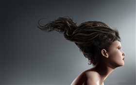 Creative pictures, girl different hair style HD wallpaper