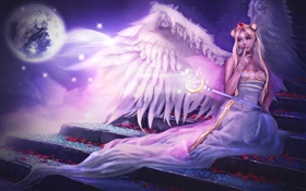 Fantasy angel girl, purple style