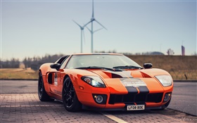 Ford GT orange supercar front view HD wallpaper