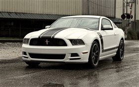 Ford Mustang Boss 302 white car HD wallpaper