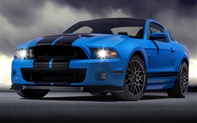 Ford Mustang Shelby GT500 blue supercar front view