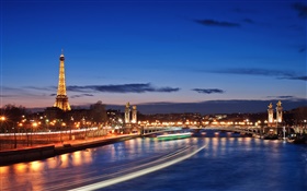 French, Paris, city night, lights, beautiful scenery HD wallpaper