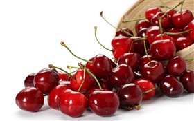 Fresh red cherry berry HD wallpaper