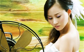 Girl with fan