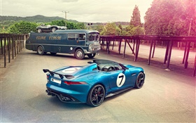 Jaguar Project 7 Concept blue car HD wallpaper