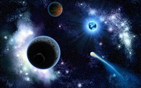 Planets, stars, cosmic HD wallpaper
