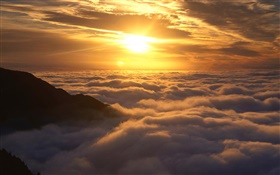 Sky, clouds, sunset HD wallpaper