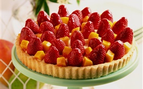 Strawberry mango cake HD wallpaper