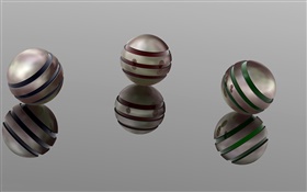 Three 3D balls HD wallpaper