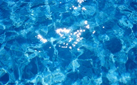Water, bokeh, blue, sunlight HD wallpaper