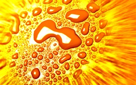 Water drops, golden background HD wallpaper