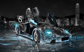 Water splash car, creative design, Lamborghini