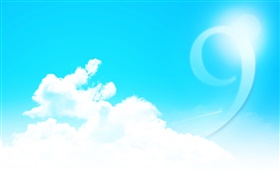 Windows 9 logo, clouds, sky HD wallpaper