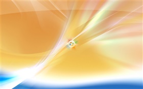Windows logo, abstract background, orange and blue HD wallpaper