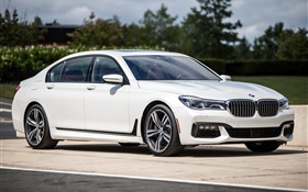 2015 BMW M7 7-Series xDrive G11 white car HD wallpaper