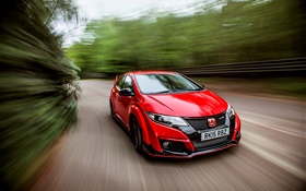 2015 Honda Civic Type R UK-spec red car speed