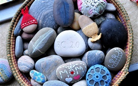 Colorful painted cobblestone HD wallpaper