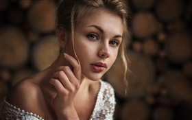 Diana, girl portrait, bokeh HD wallpaper