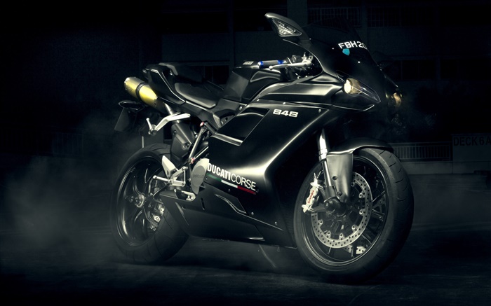 Ducati 848 Evo black motorcycle Wallpapers Pictures Photos Images