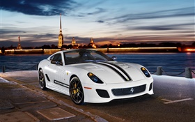 Ferrari 599 GTO white sports car HD wallpaper