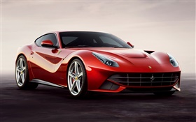 Ferrari F12 Berlinetta red supercar front view HD wallpaper