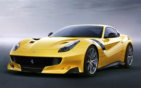 Ferrari F12 yellow supercar