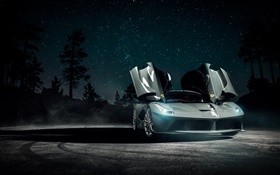 Ferrari LaFerrari supercar, wings, night, stars HD wallpaper