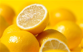 Fruits close-up, lemons HD wallpaper